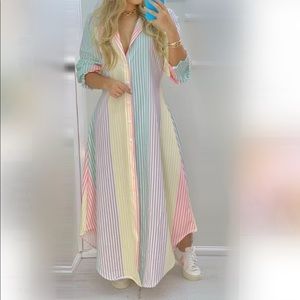 Striped Shirt dress - Sz S